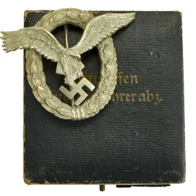 Original German WWII Luftwaffe Pilot's Badge by IMME in Case - Flugzeugführerabzeichen