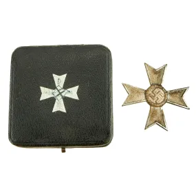 Original German WWII Silver War Merit Cross KvK 1st Class in Case by Deschler & Sohn - Kriegsverdienstkreuz