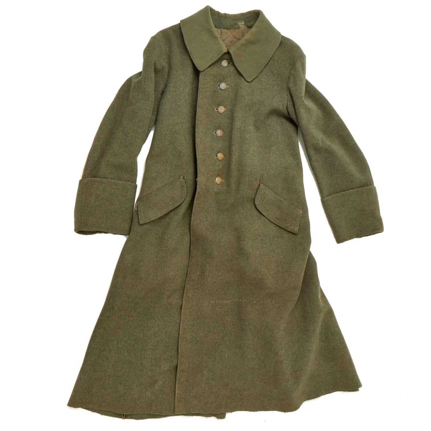 Original Imperial German WWI Feldgrau M-1915 Greatcoat With Named Prussian Reserve Feldmütze