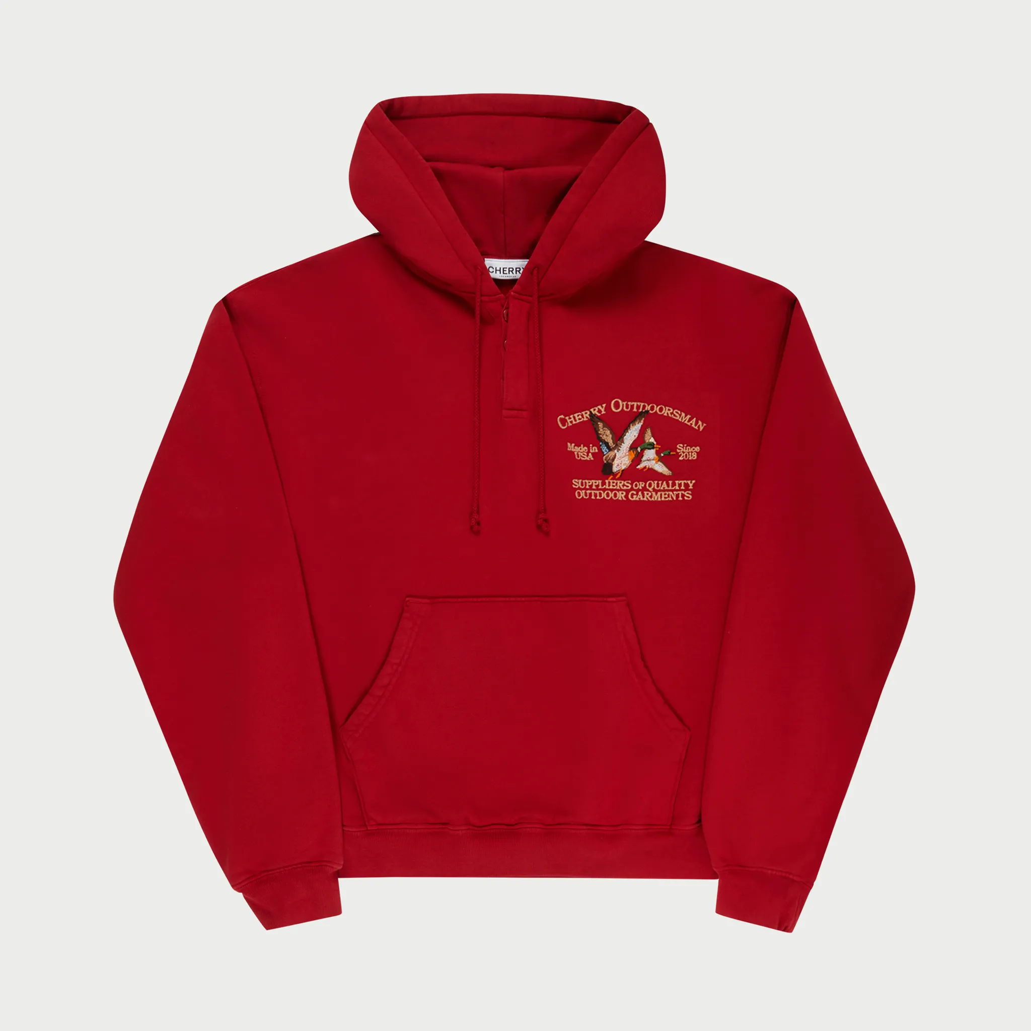 Outdoorsman Henley Hoodie (Red)