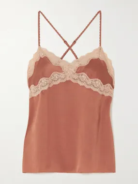 Pandora lace-trimmed satin camisole