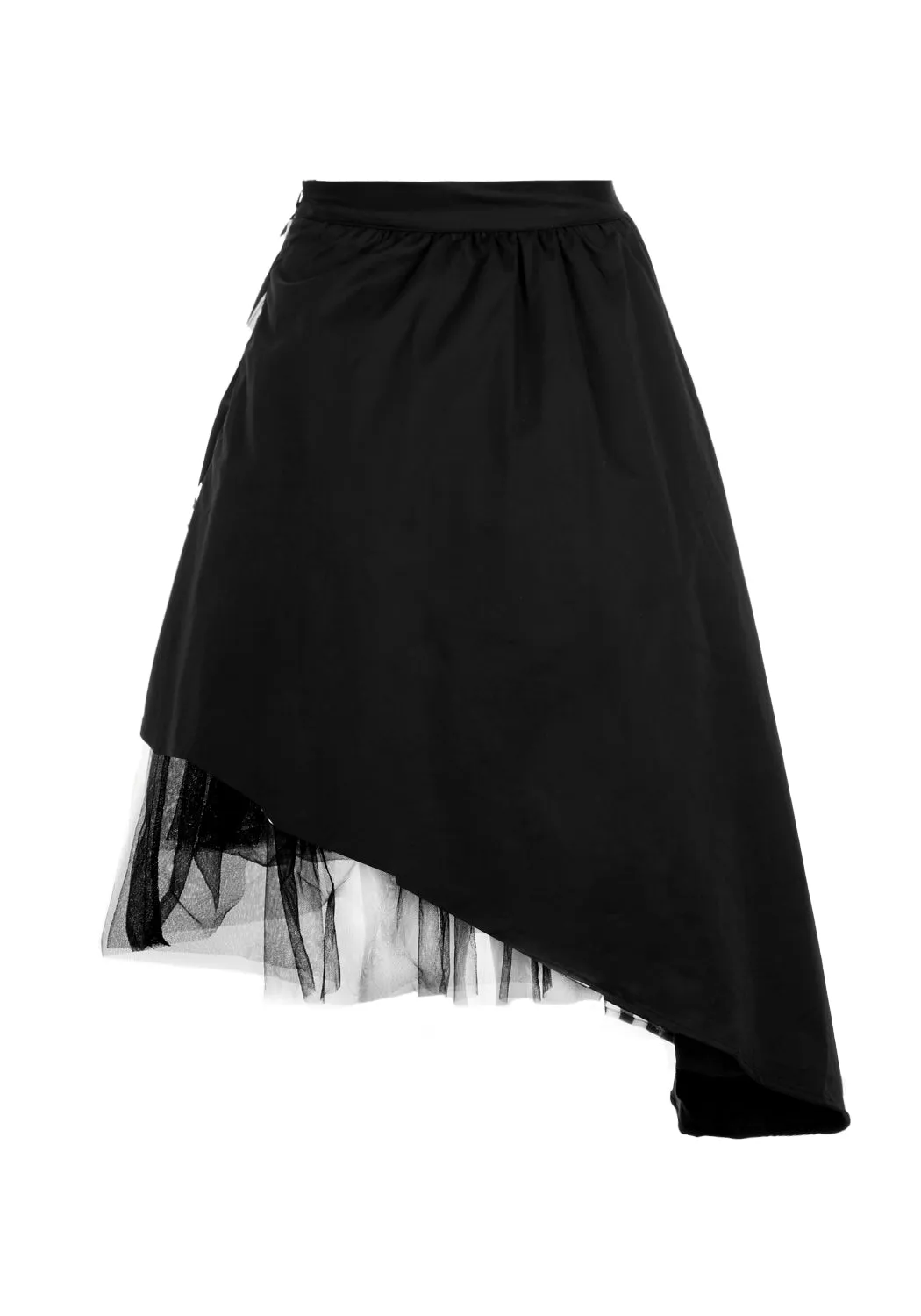 PARANORMAL ASYMMETRIC MIDI SKIRT