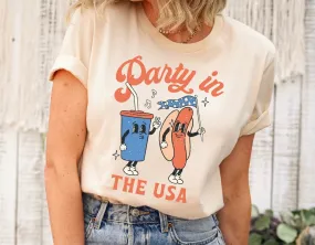 Party in the USA Retro Patriotic Shirt, Unisex Tee Shirt, Vintage Tee Shirt, Mom shirt