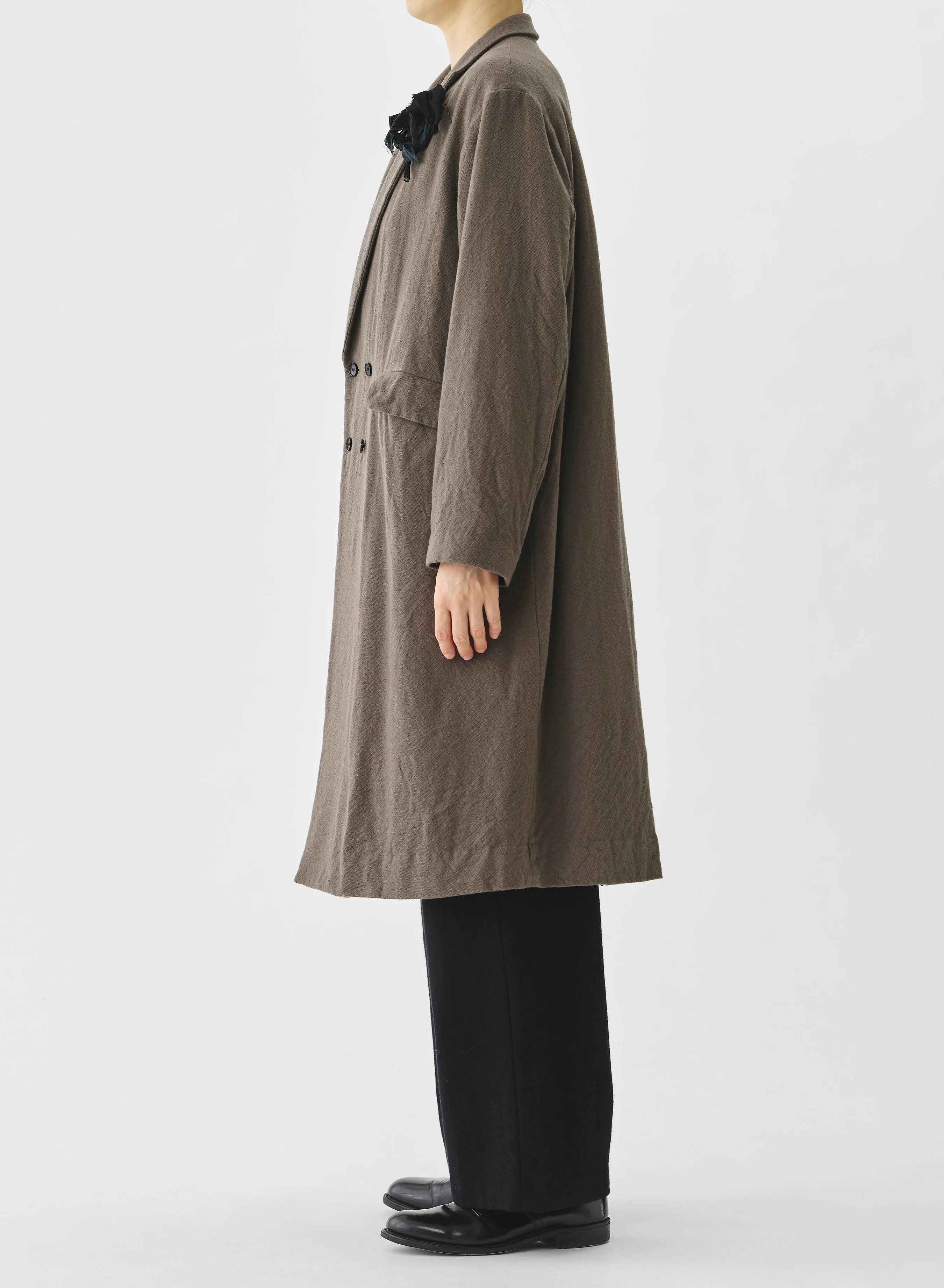 Pas De Calais - Wool Twill Double Breasted Coat