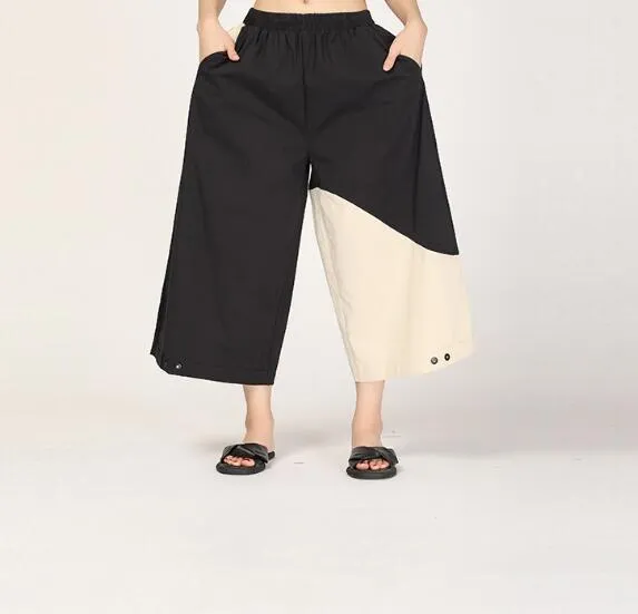 Patch Work Summer Wide Legs Women Casual Harem Pants HD971314