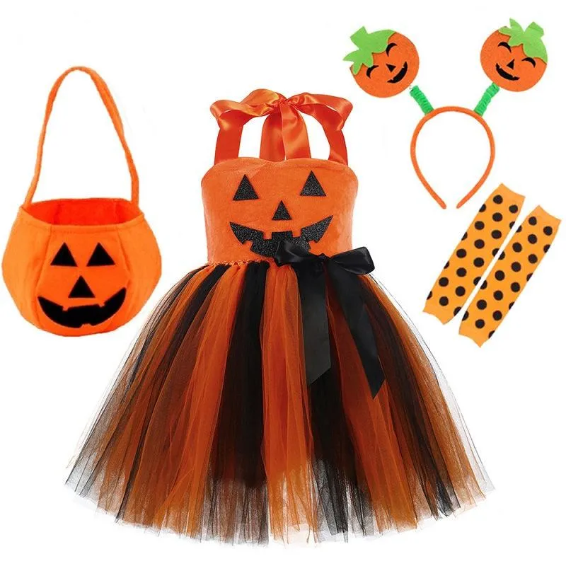 Perfect Halloween Costume for Girls - Pumpkin Dress Set Perfect Halloween Costume for Girls - Pumpkin Dress Set