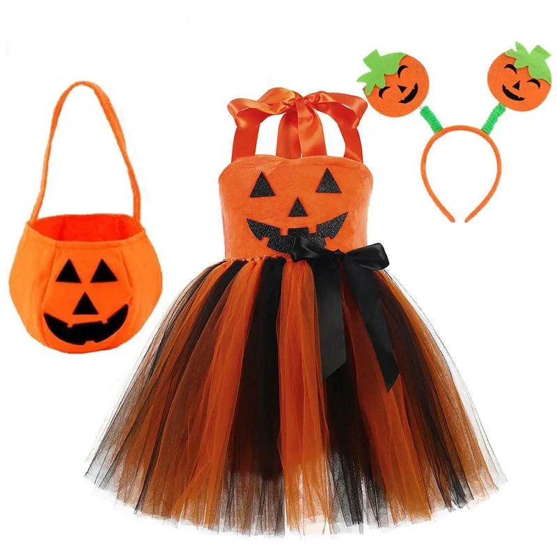 Perfect Halloween Costume for Girls - Pumpkin Dress Set Perfect Halloween Costume for Girls - Pumpkin Dress Set