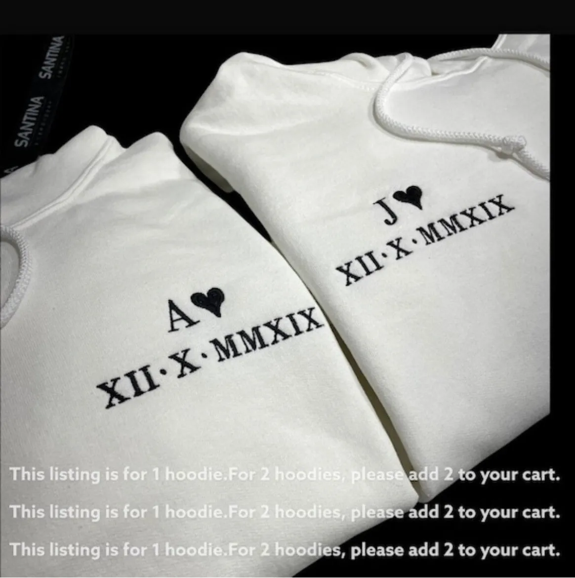 Personalized Roman Numeral and Initial Hoodie