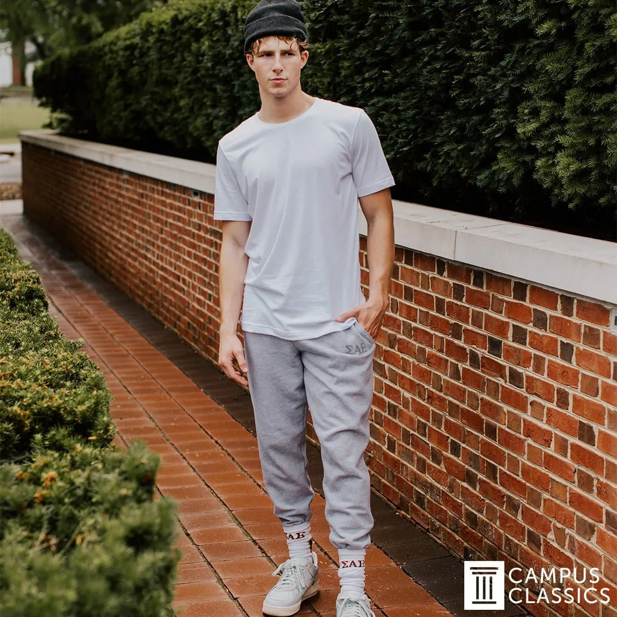 Phi Delt Heather Grey Contrast Joggers