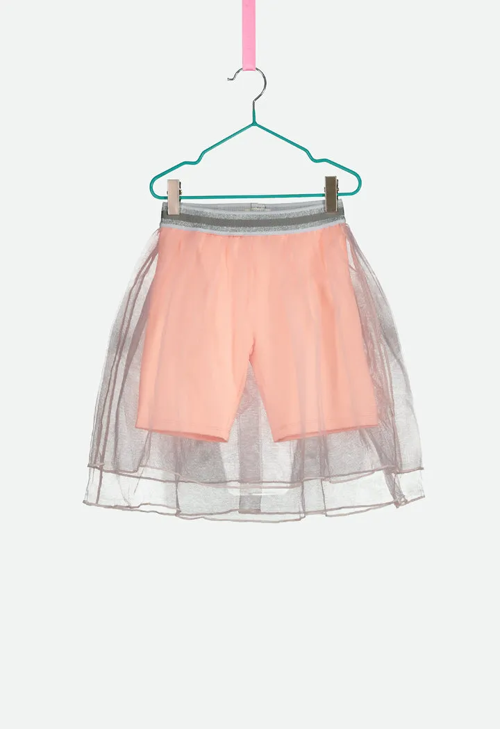 Pink Layered Tulle Skirt