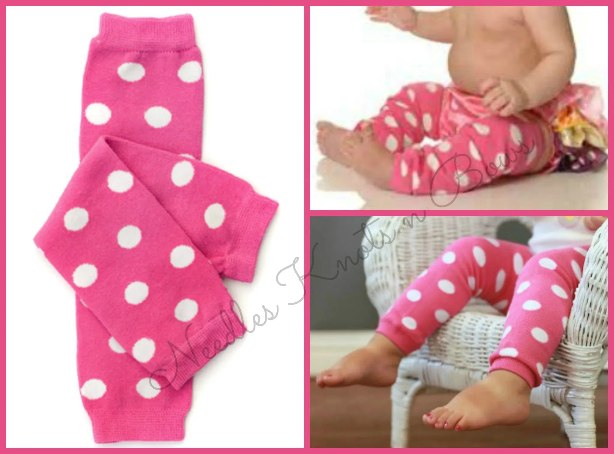 Pink Polka Dot Leg Warmers, Baby Toddler Leg Warmers