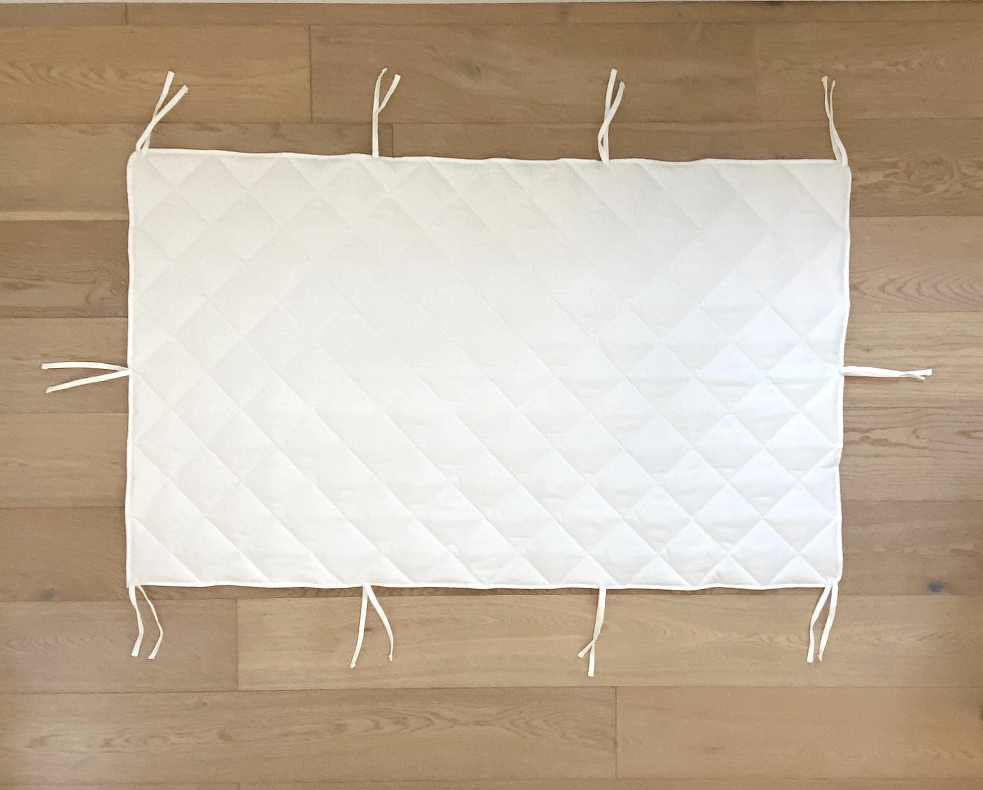 Playhouse Mat | Quilted White Canvas | Non-Slip Back | Ties to Playhouse Poles | 57" X 35.5"