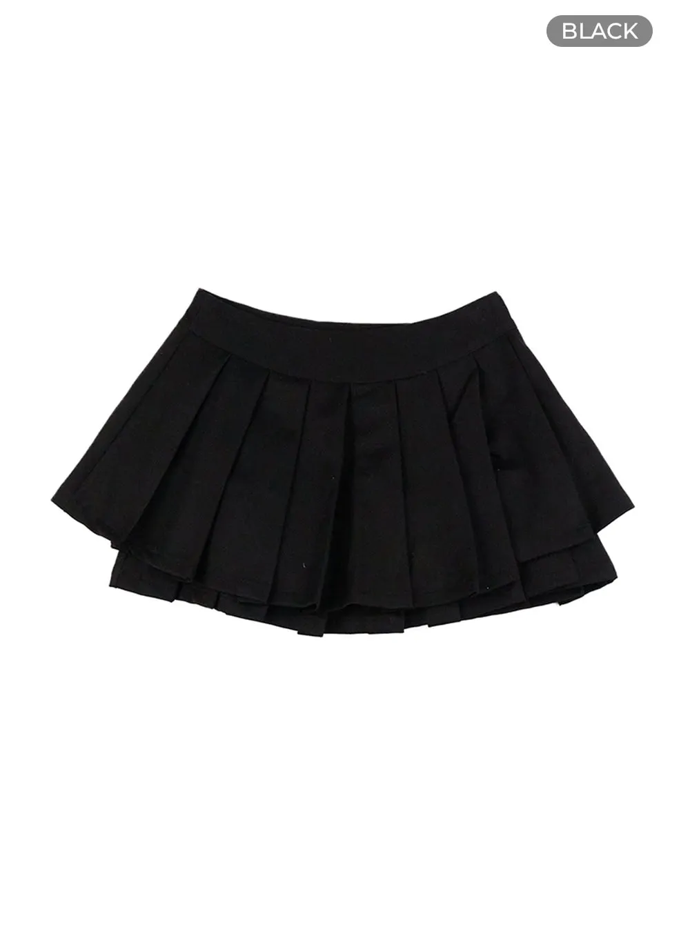 Pleated Layered Mini Skirt CL426