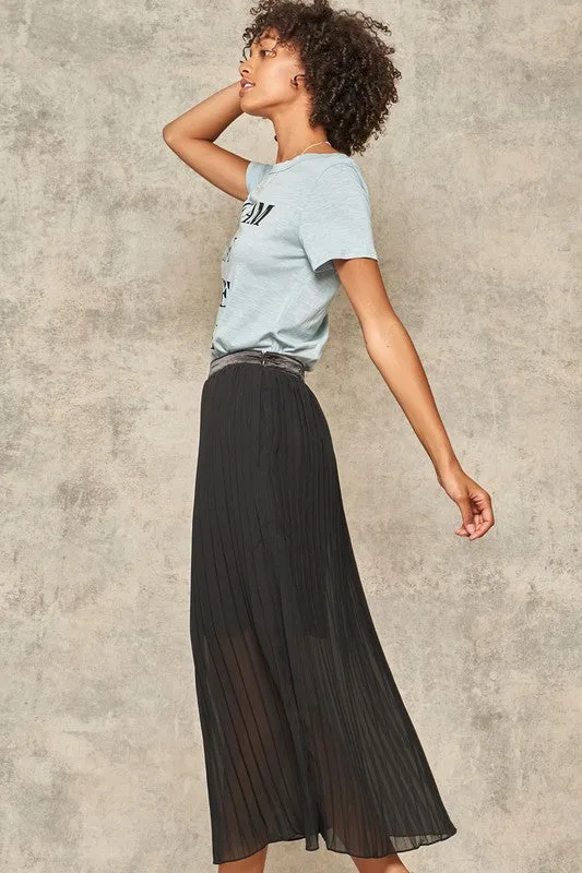 Pleated Midi Skirt