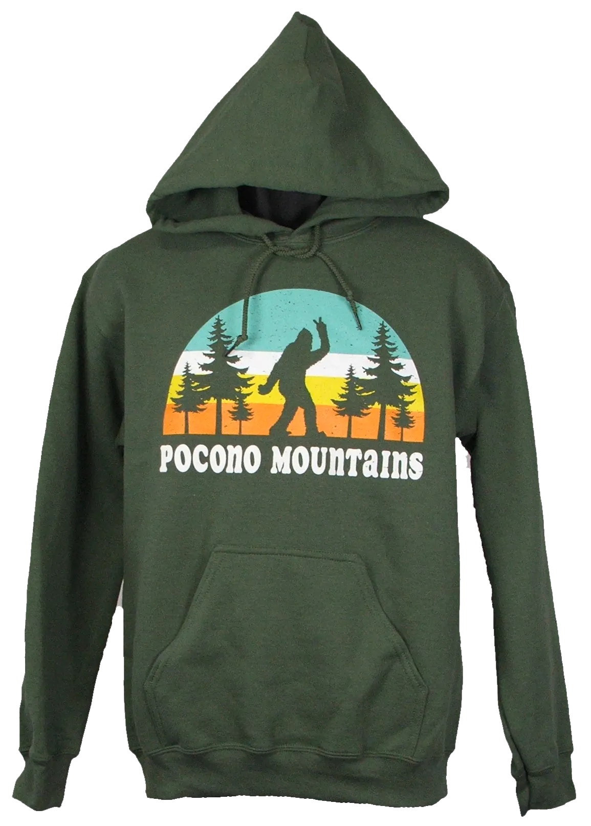 Pocono Mountains Waving Bigfoot Hooded Sweatshirt