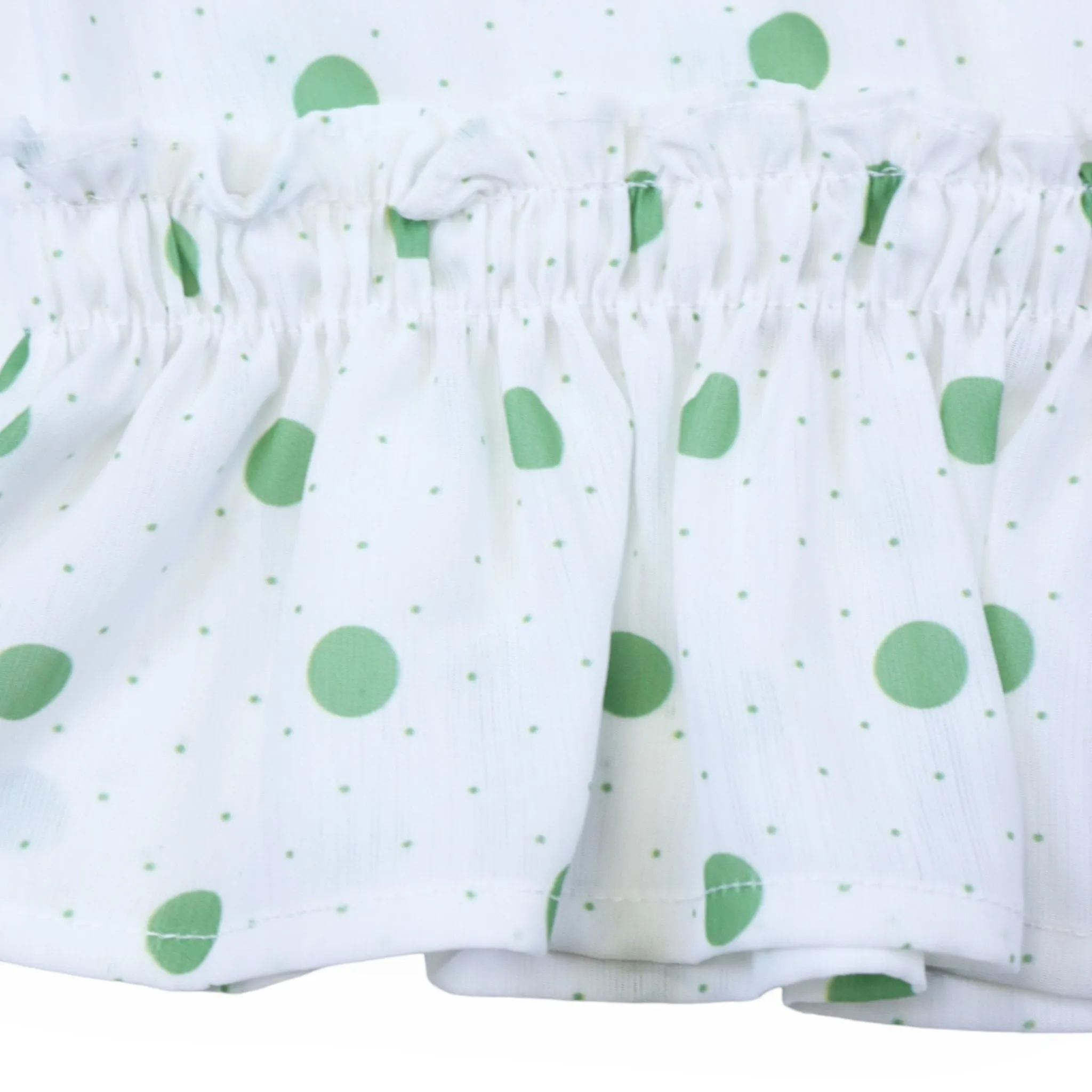 Polka Dots Vest   Culottes Set - Green