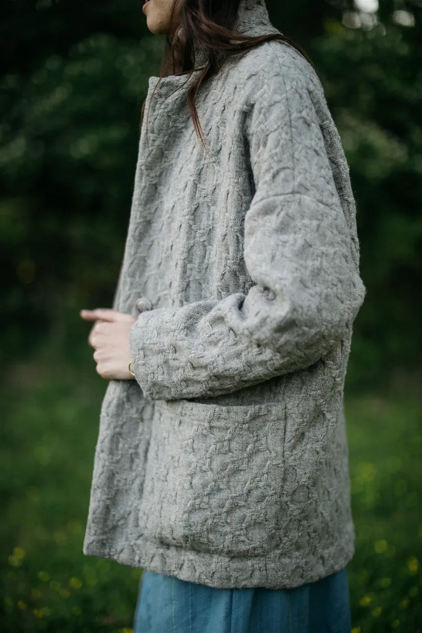 Portuguese Wool Pieper Coat in Vintage Cream