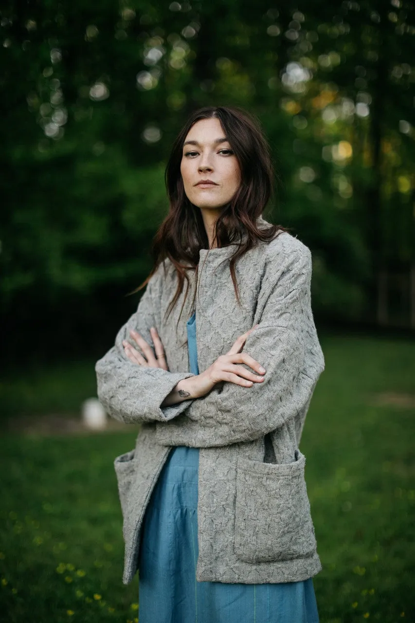 Portuguese Wool Pieper Coat in Vintage Cream