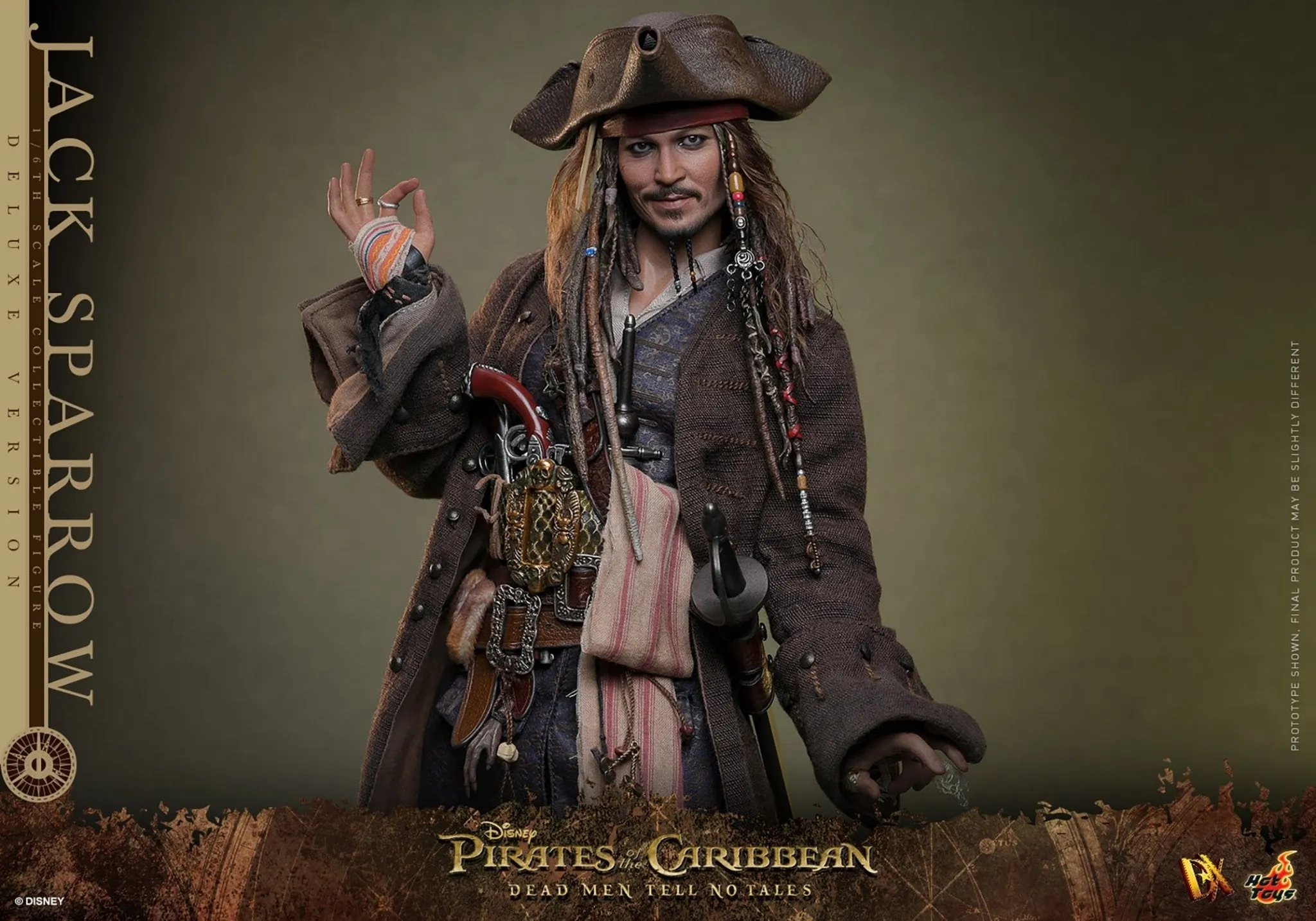 PRE-ORDER: Hot Toys Pirates of the Caribbean Jack Sparrow (Deluxe Version) Sixth Scale Figure