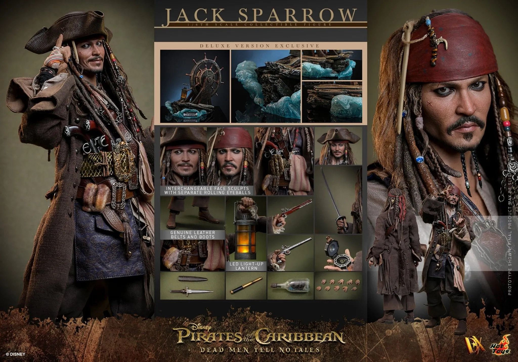 PRE-ORDER: Hot Toys Pirates of the Caribbean Jack Sparrow (Deluxe Version) Sixth Scale Figure