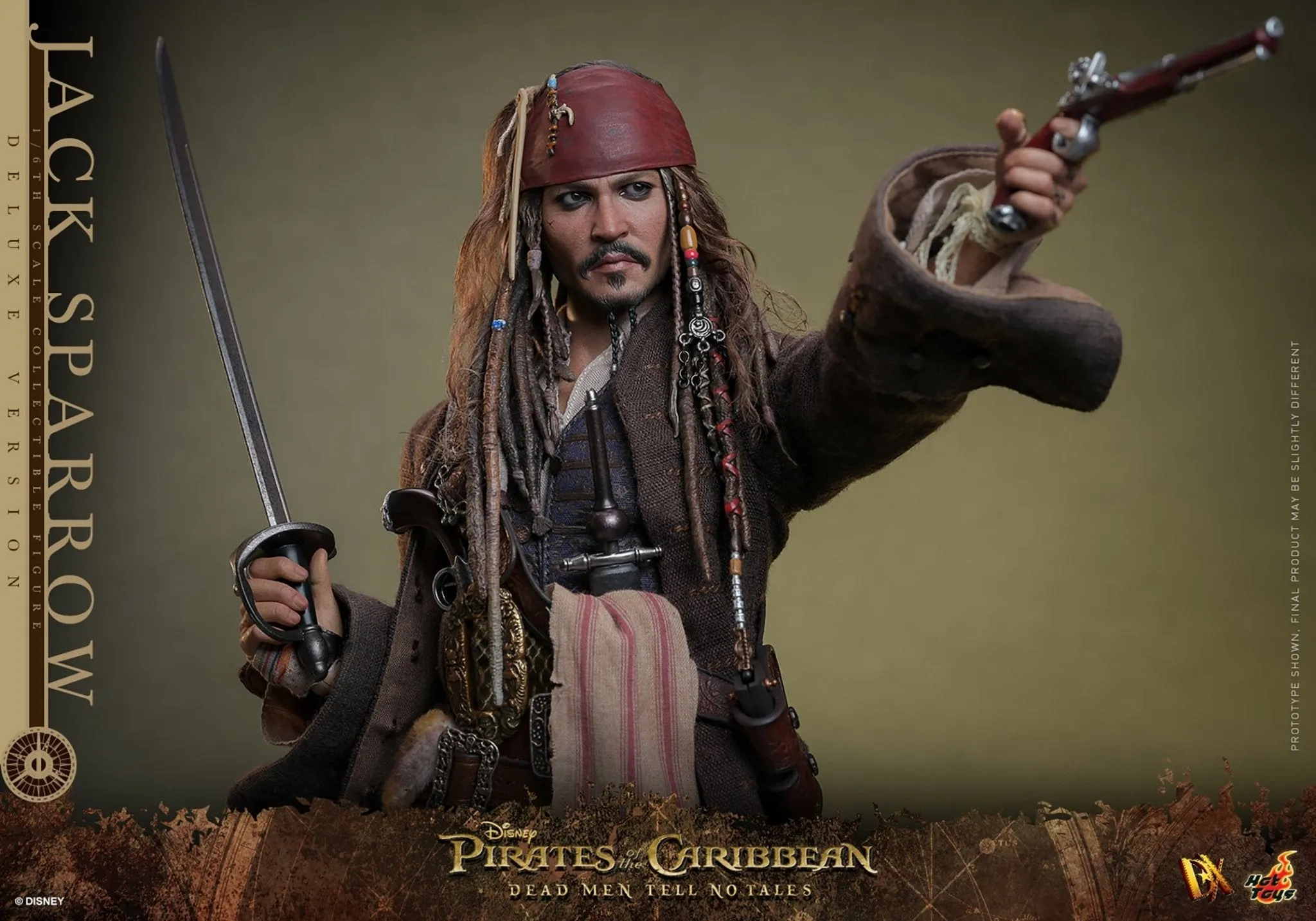 PRE-ORDER: Hot Toys Pirates of the Caribbean Jack Sparrow (Deluxe Version) Sixth Scale Figure