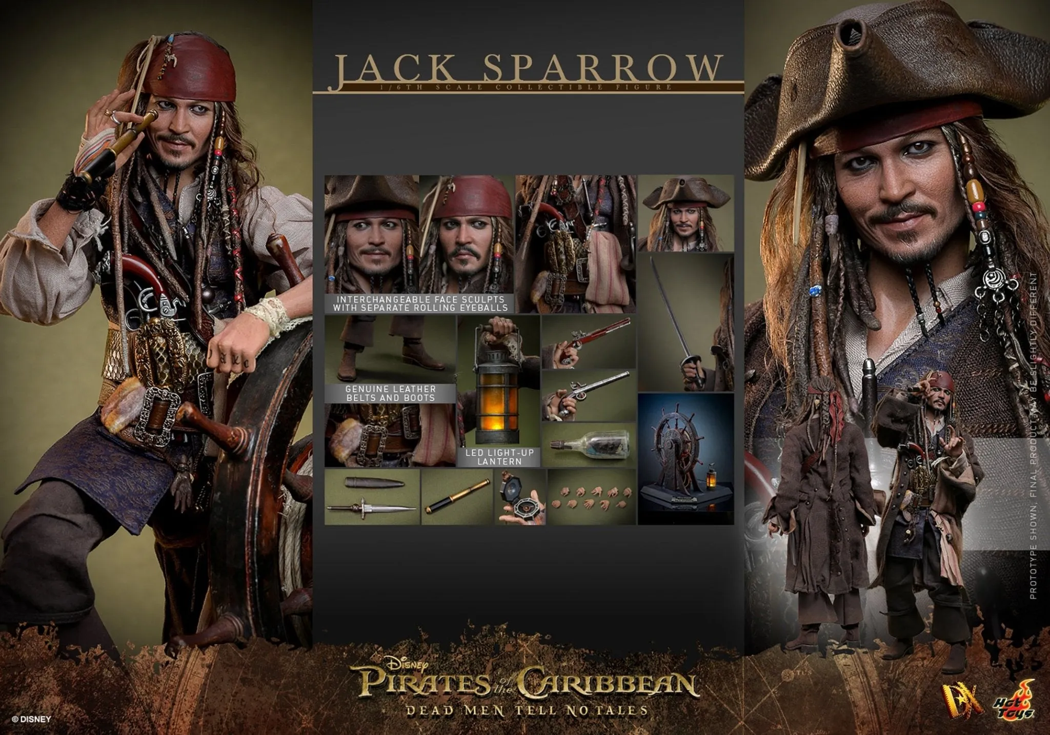 PRE-ORDER: Hot Toys Pirates of the Caribbean Jack Sparrow Sixth Scale Figure