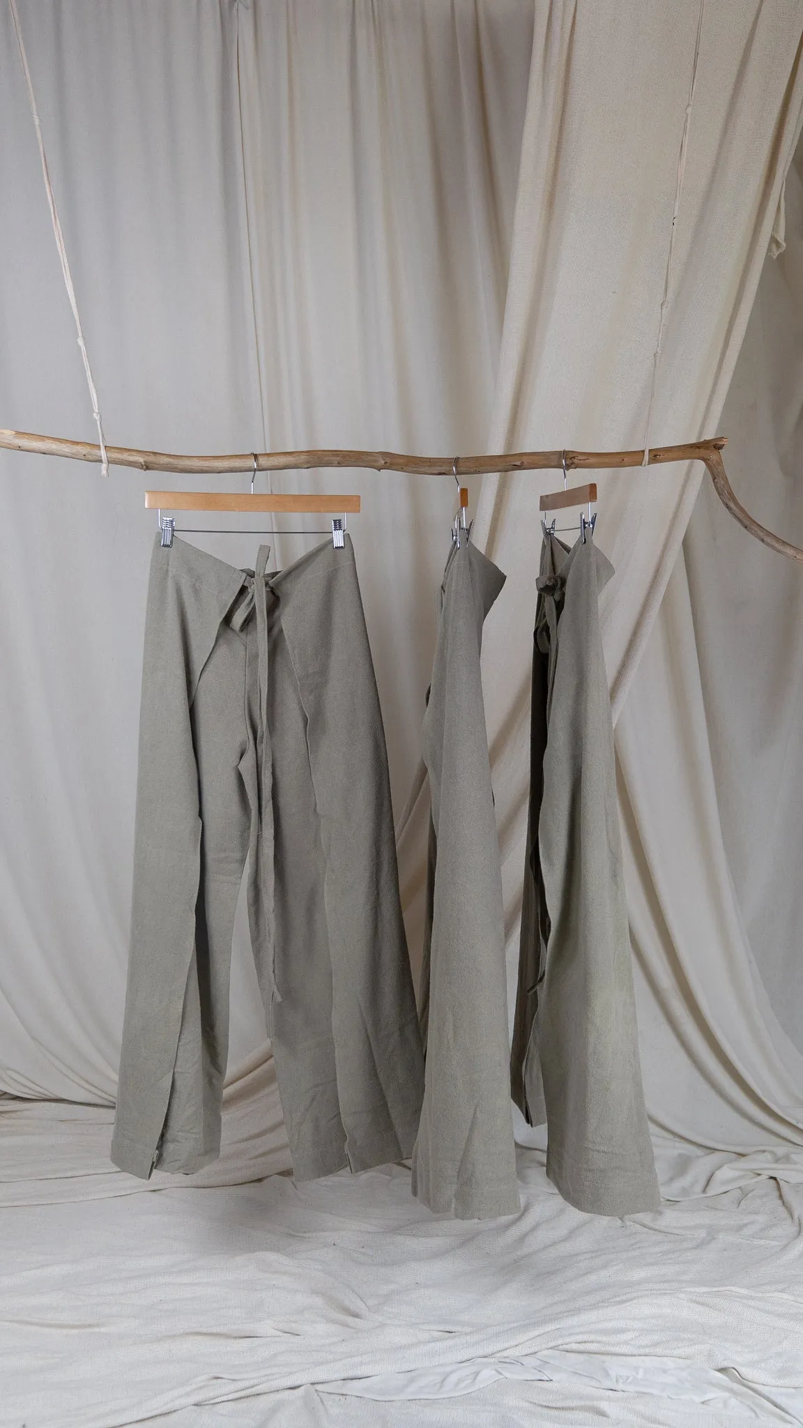 PRE ORDER Petal Wrap Pants: Raw Silk