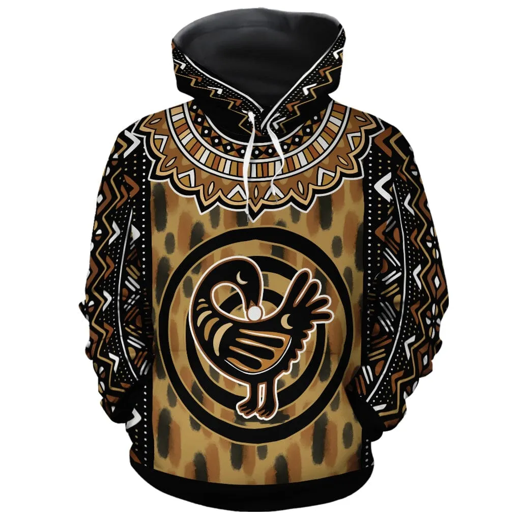 Printed Mud Cloth and Adinkra Symbol All-over Hoodie and Joggers Set