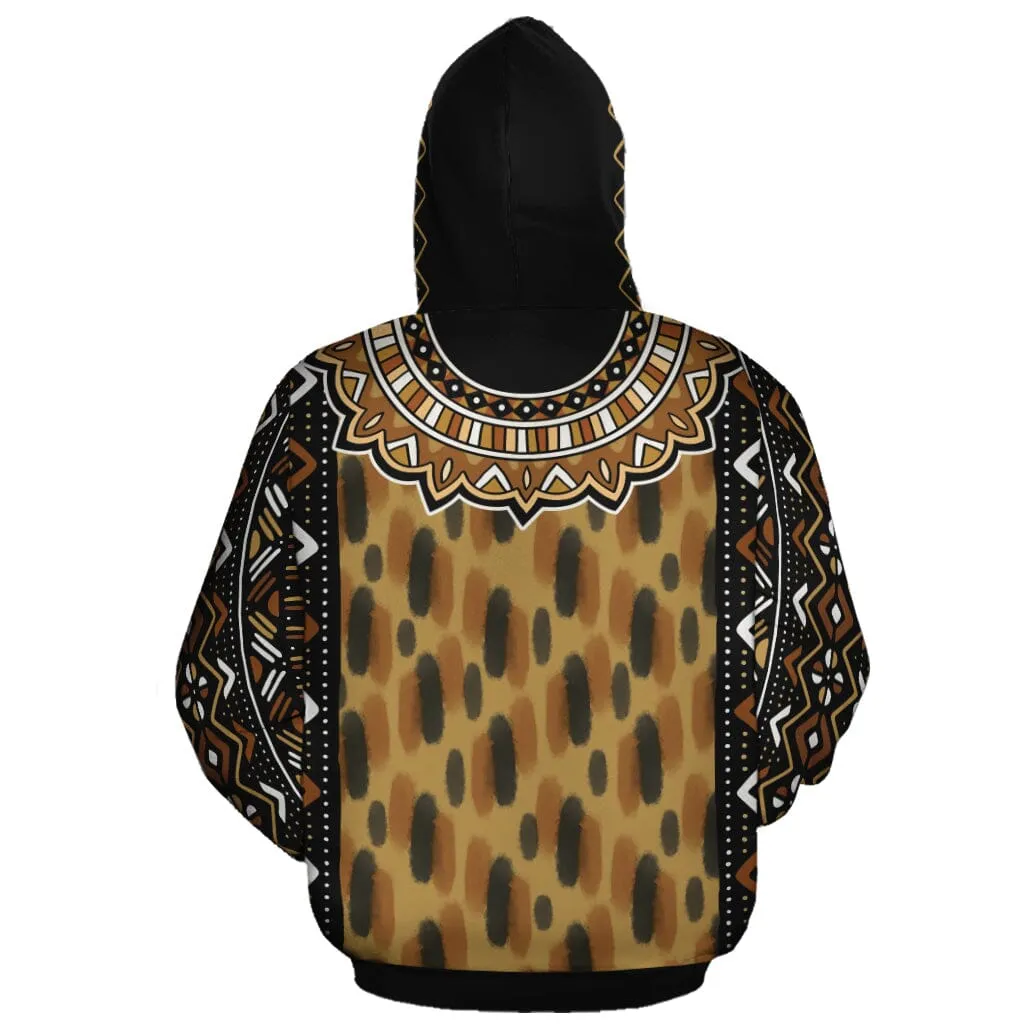 Printed Mud Cloth and Adinkra Symbol All-over Hoodie and Joggers Set