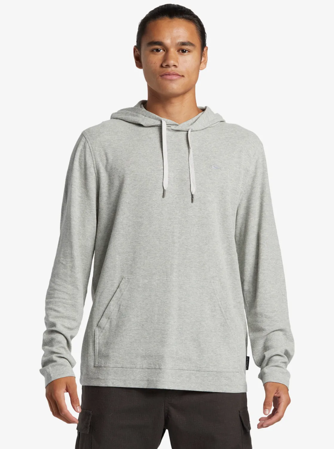 Quiksilver Drills Hooded Thermal L/S Shirt-Grey Heather