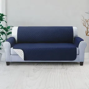 Quilted Anti-Scratch 3-Seater Sofa Cover, Navy - Artiss