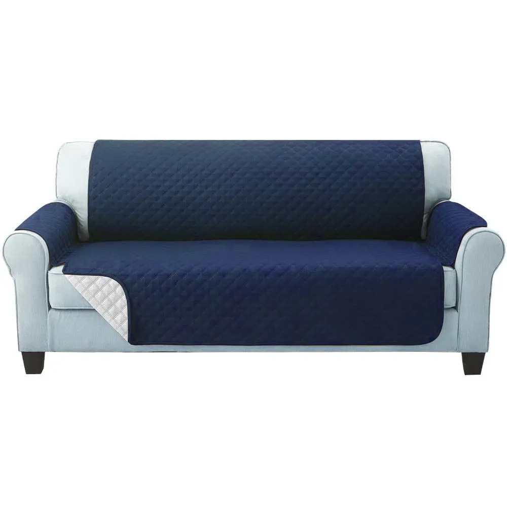 Quilted Anti-Scratch 3-Seater Sofa Cover, Navy - Artiss