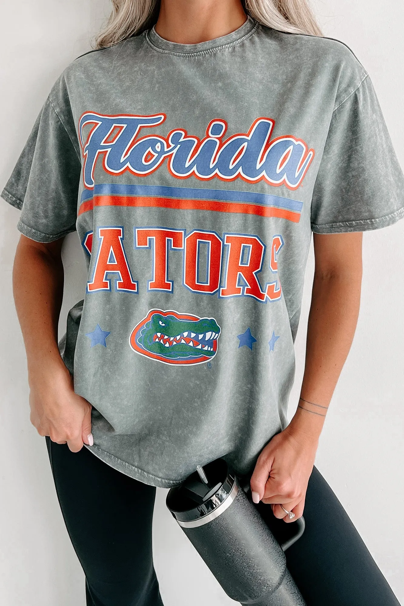 "Florida Gators" Mineral Wash Graphic T-Shirt (Grey)