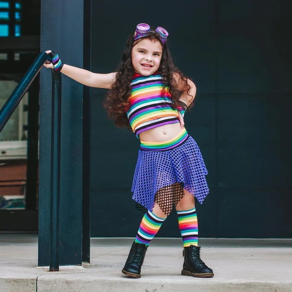 Rainbow Kids Stripe Knee Socks crew socks