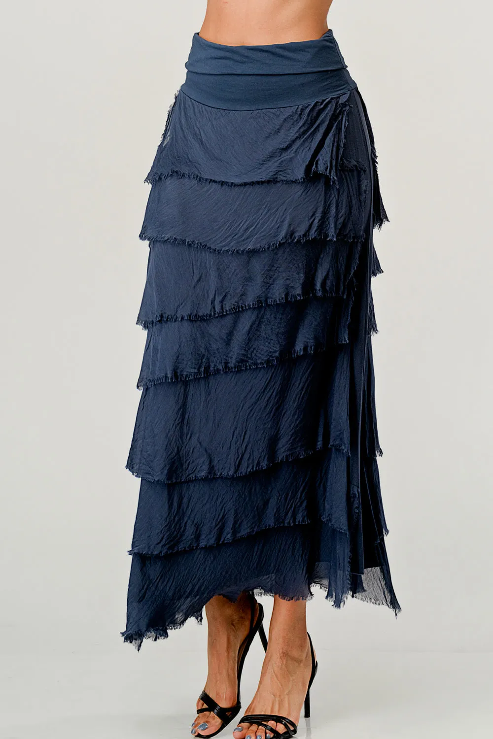 Raw Moda Layered Italian Maxi Skirt