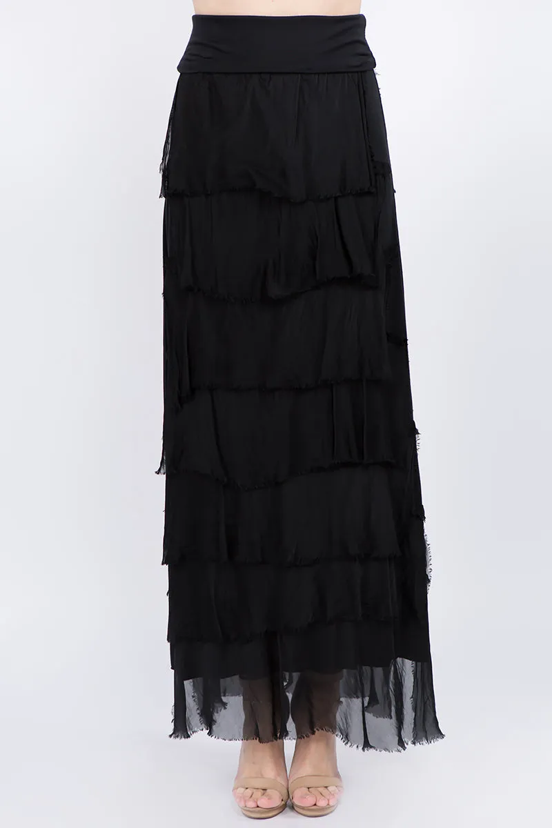 Raw Moda Layered Italian Maxi Skirt