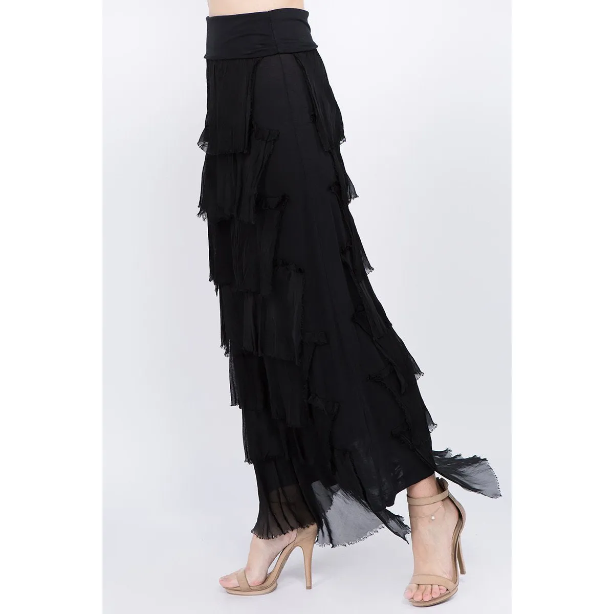 Raw Moda Layered Italian Maxi Skirt