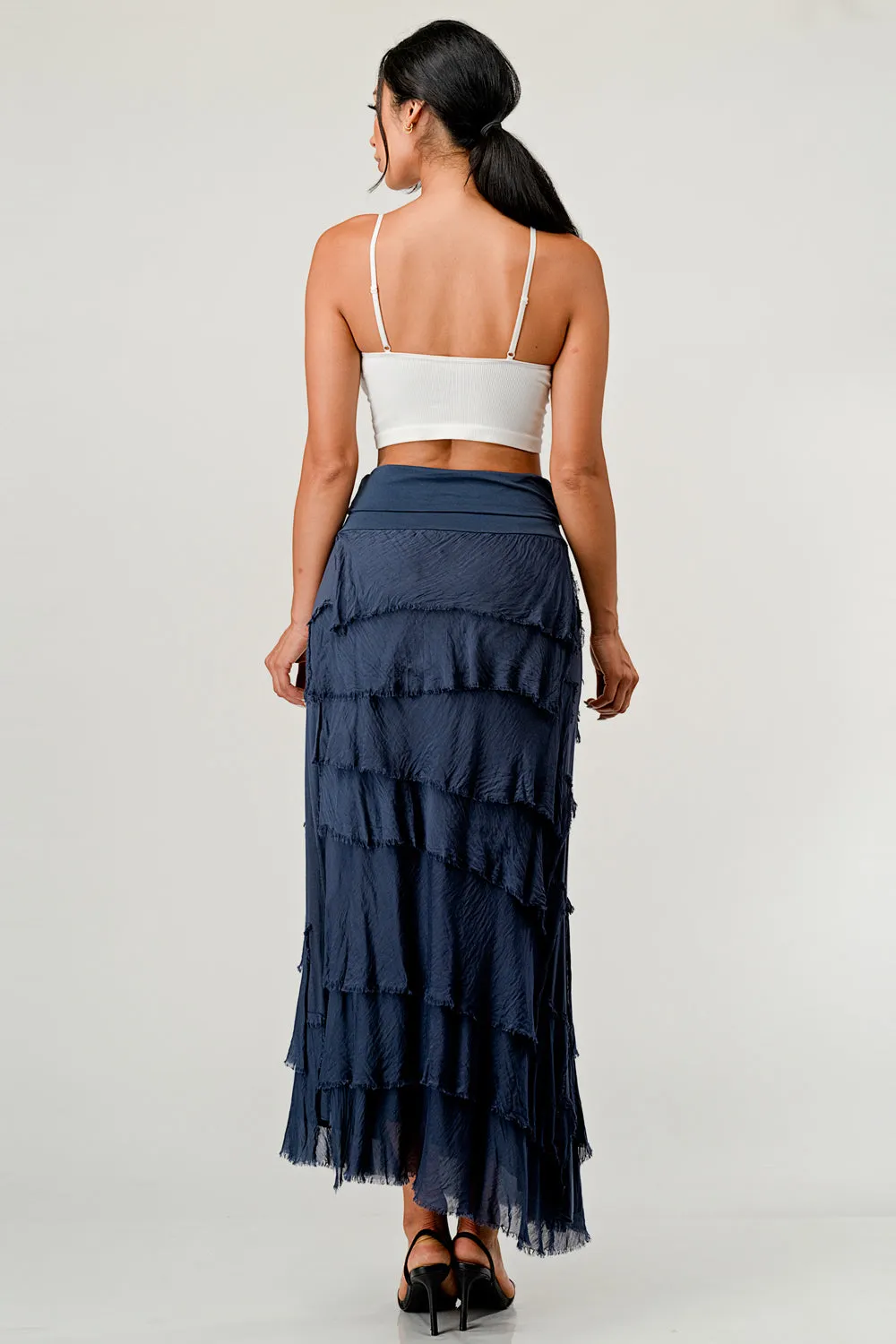 Raw Moda Layered Italian Maxi Skirt