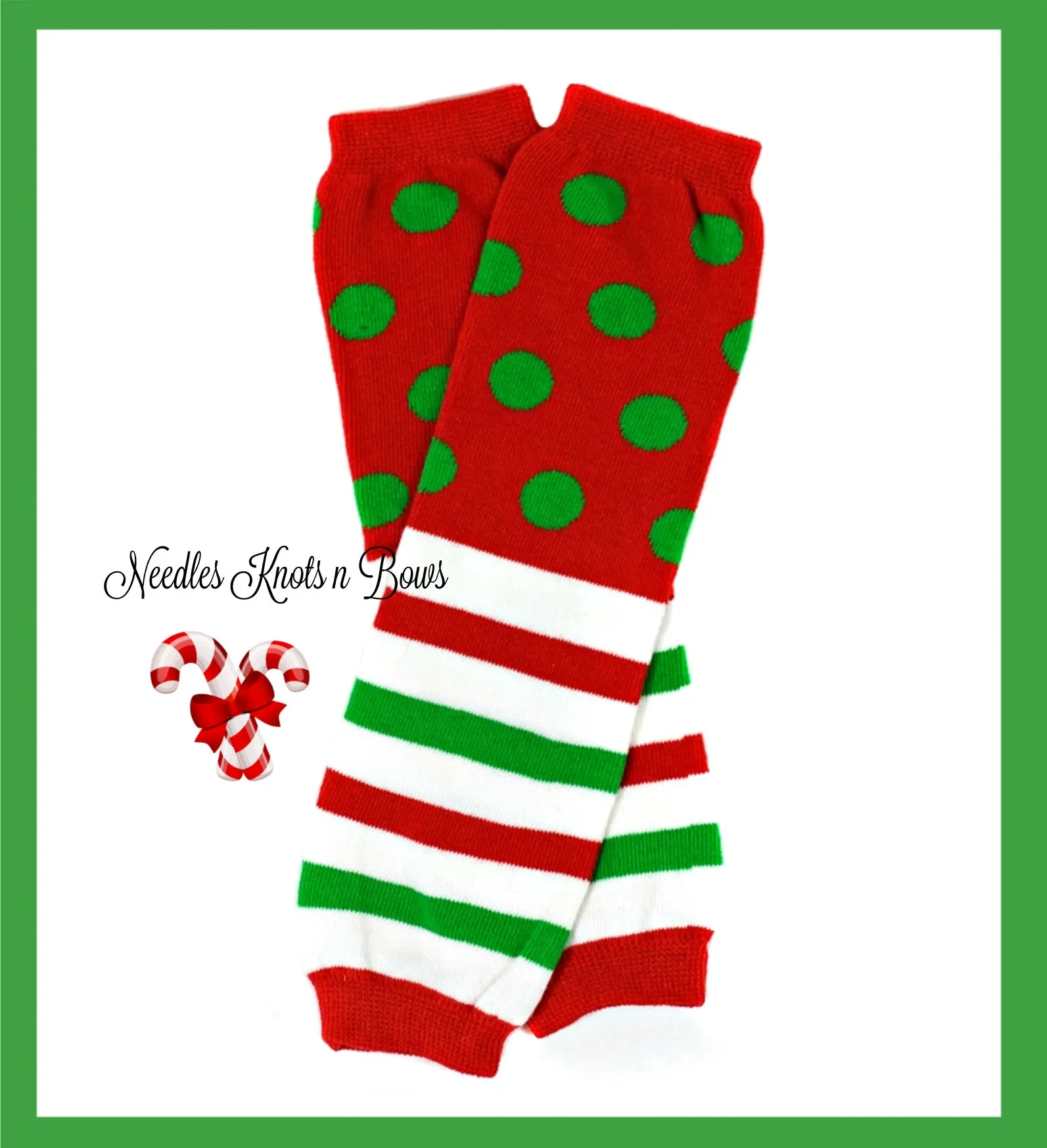 Red and Green Christmas Leg Warmers, Baby Toddler