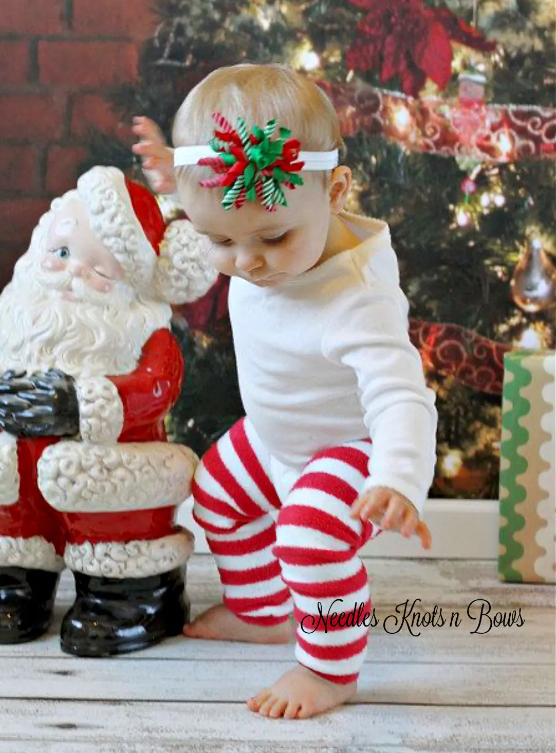 Red White Striped Leg Warmers, Baby Toddler