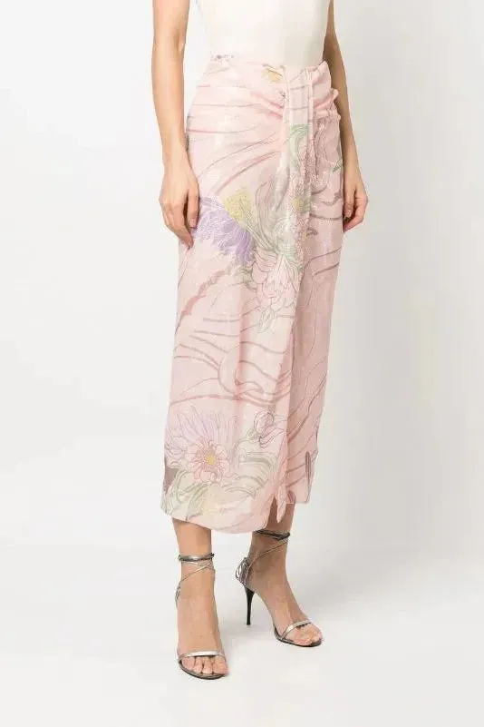 SABINA MUSAYEV LIMA SKIRT - BLUSH PRINT