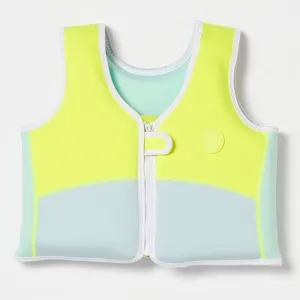 Salty the Shark Swim Vest 1-2 Aqua Neon Yellow