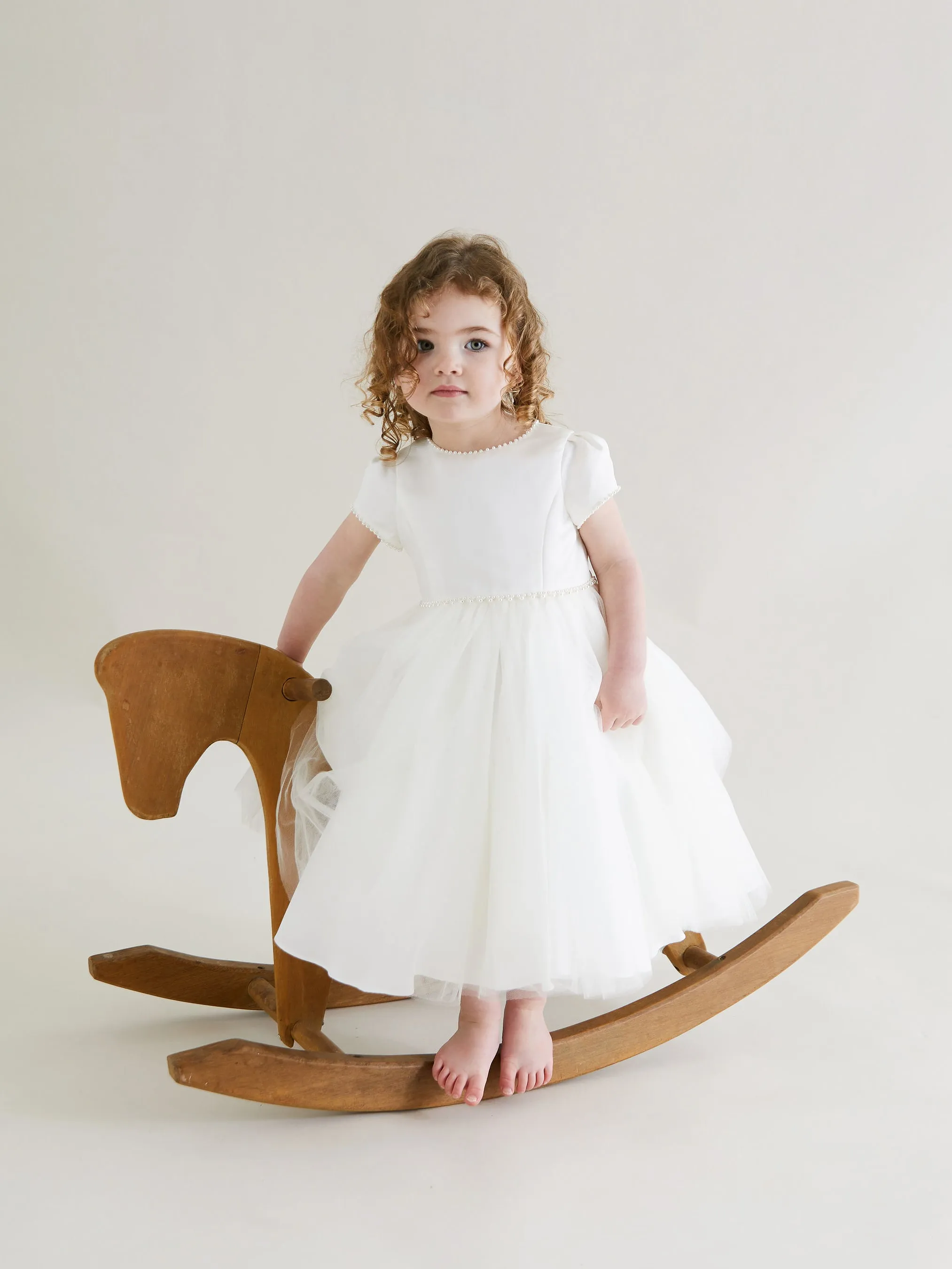 Sarah Louise Ivory Pearl & Tulle Occasion Dress