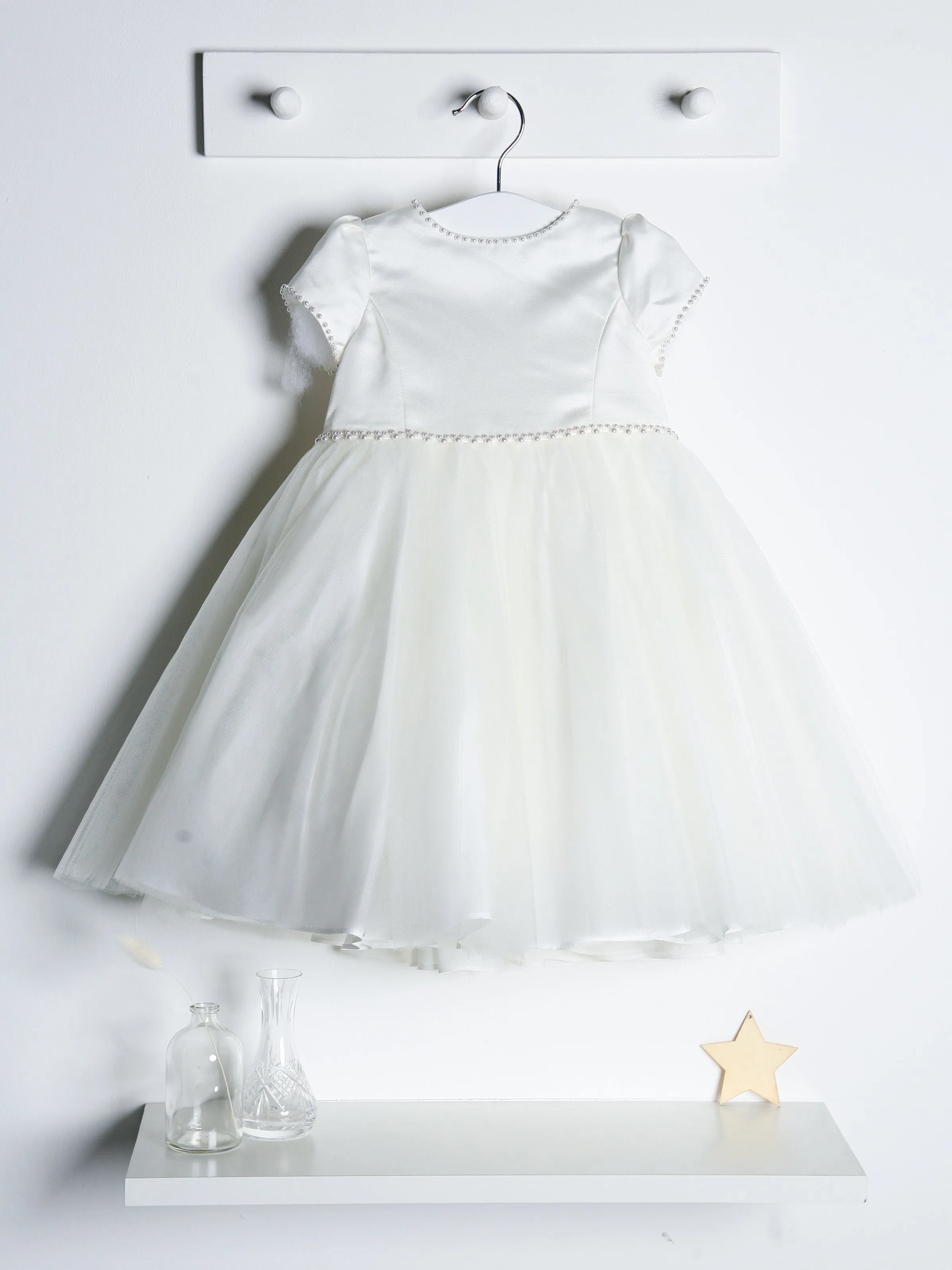 Sarah Louise Ivory Pearl & Tulle Occasion Dress