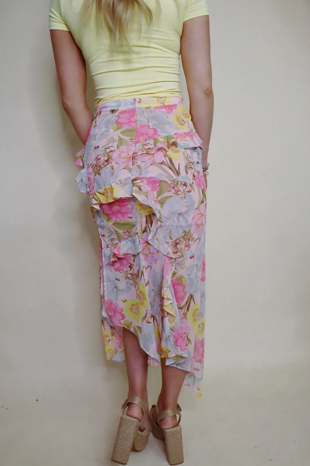 Sayla Floral Midi Skirt