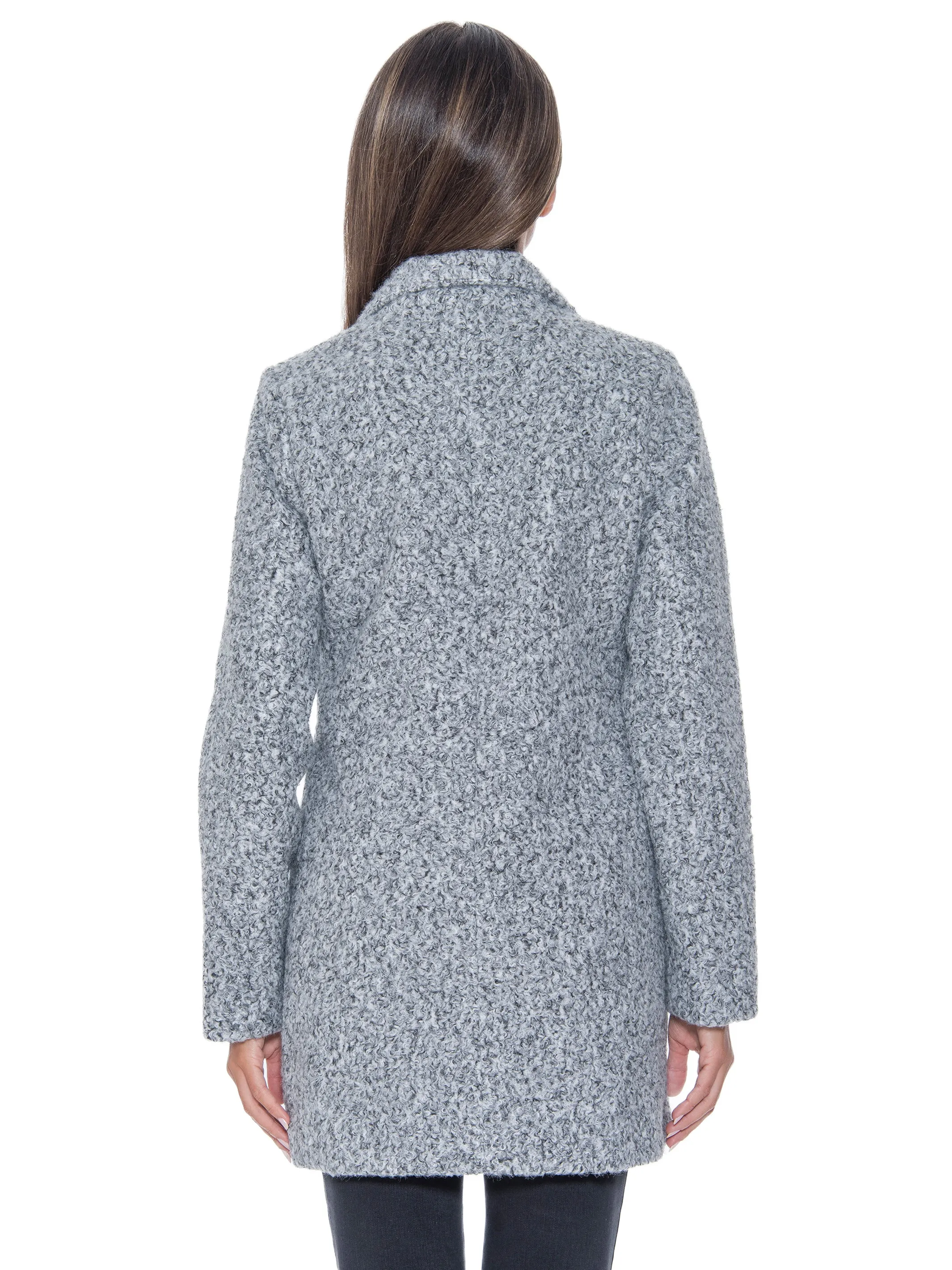 Sebby Collection Boucle Double Breasted Walking Coat