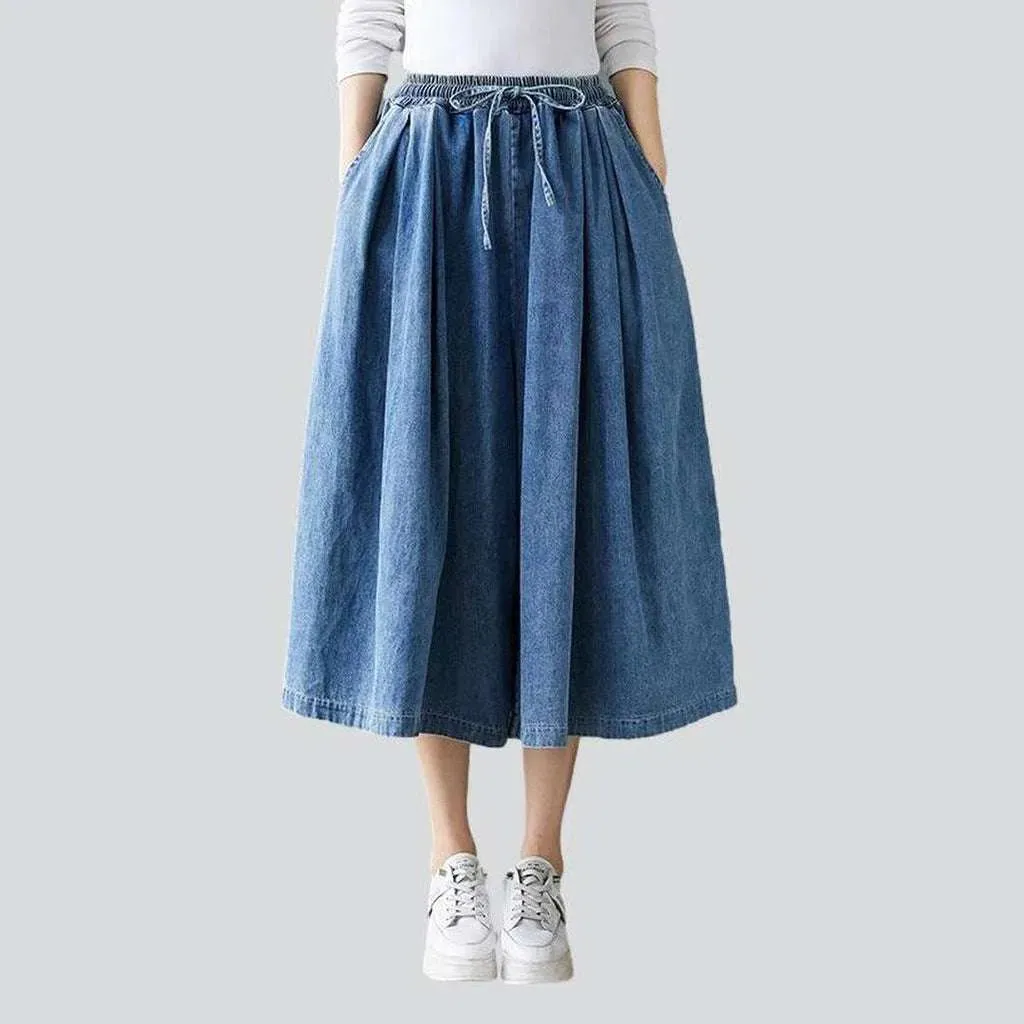 Short culottes denim pants