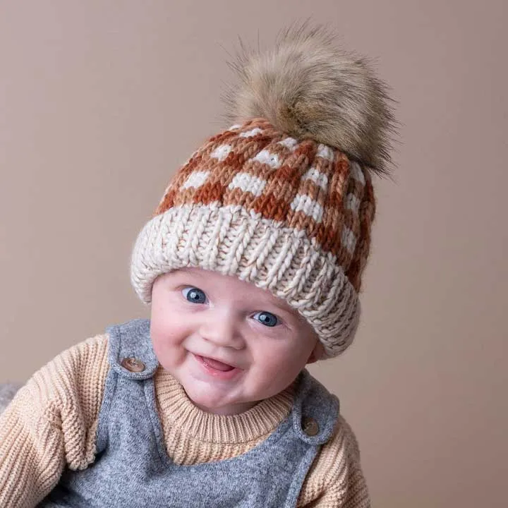 Sienna Buffalo Check Pom Pom Beanie Hat