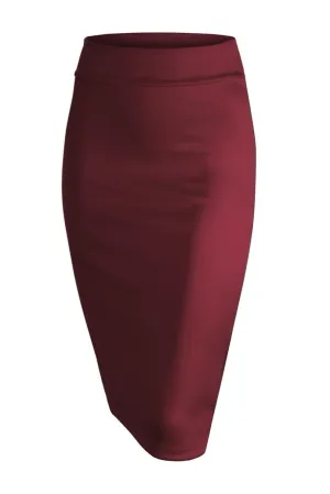 Slim Fit Pencil Skirt in Olive or Wine Style 700