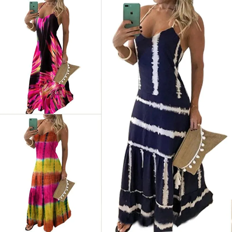 Slim Fit Printed Camisole Long Dress